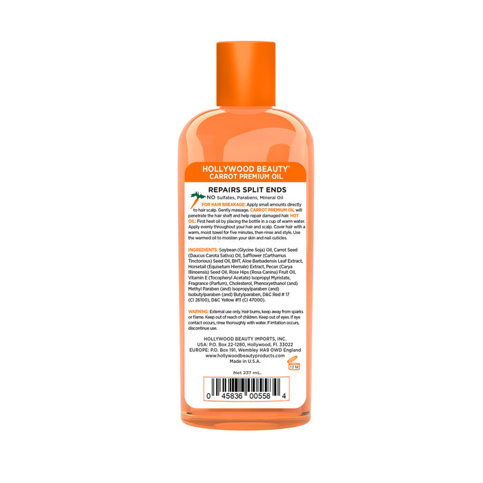 Carrot Premium Oil for Hair, Scalp, Skin, and Nails - 8 fl oz