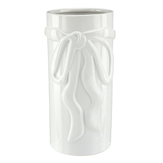 Ceramic Bow Vase - Large - White