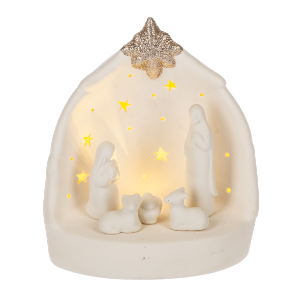 CERAMIC Light-Up Nativity Scene Figurine