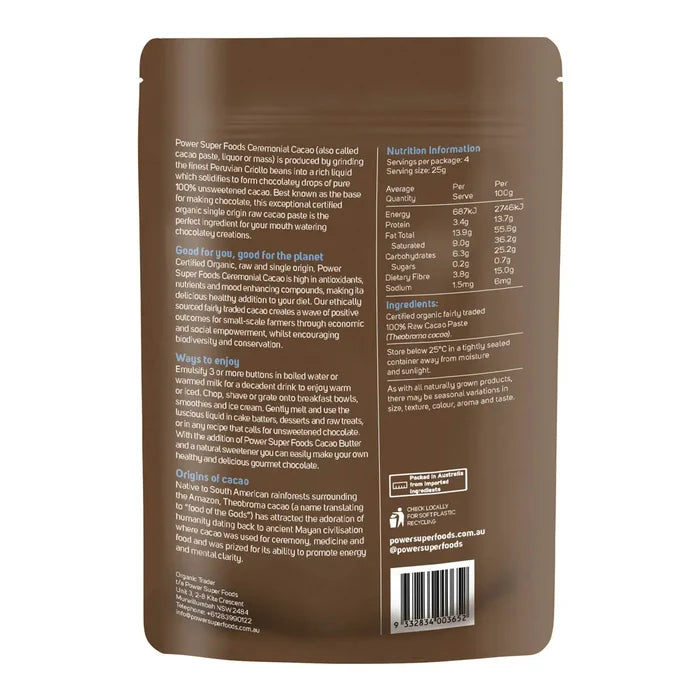 Ceremonial Cacao Paste Raw Buttons