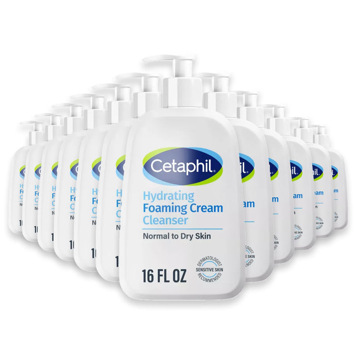 Cetaphil Hydrating Foaming Cream Cleanser, 16oz - 12 Pack
