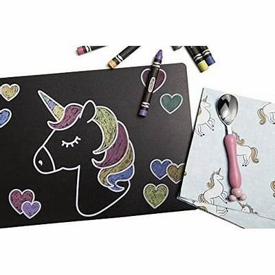 Chalkboard Placemats Unicorn Magic 4 Pk