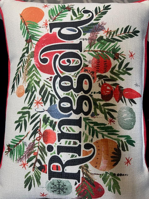Charming Christmas Hometown Ringgold Pillow