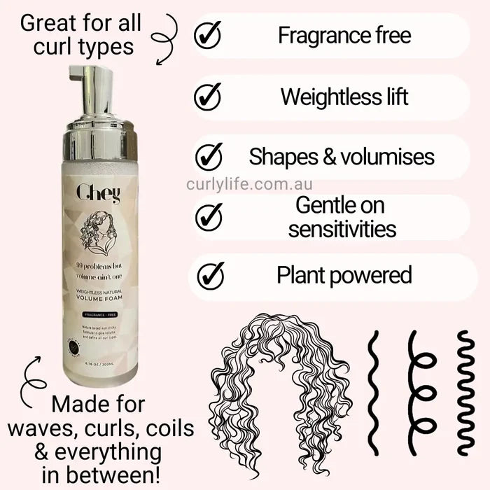 Chey Hair Care Weightless Natural Volume Foam Fragrance-Free