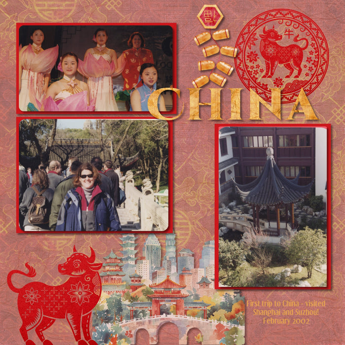 The zodiac calendar is very important in traditional Chinese culture and exists as a reflection of Chinese philosophy and culture. Chinese folkways held that one's personality is related to the attributes of their zodiac animal - Rat, Ox, Tiger, Rabbit, Dragon, Snake, Horse, Goat, Monkey, Rooster, Dog, and Pig. These traditional paper cut embellishments by Lucky Girl Creative digital art for digital scrapbooking are great for vacations to Asia and China as well as celebrating the Chinese New Year.