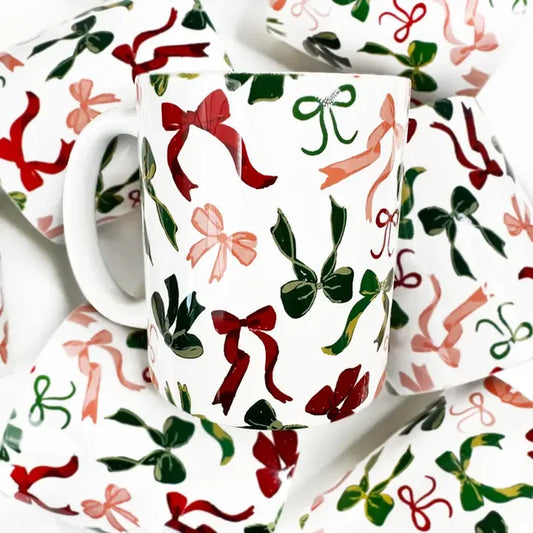 Christmas Bows Ceramic Christmas Coffee Mug