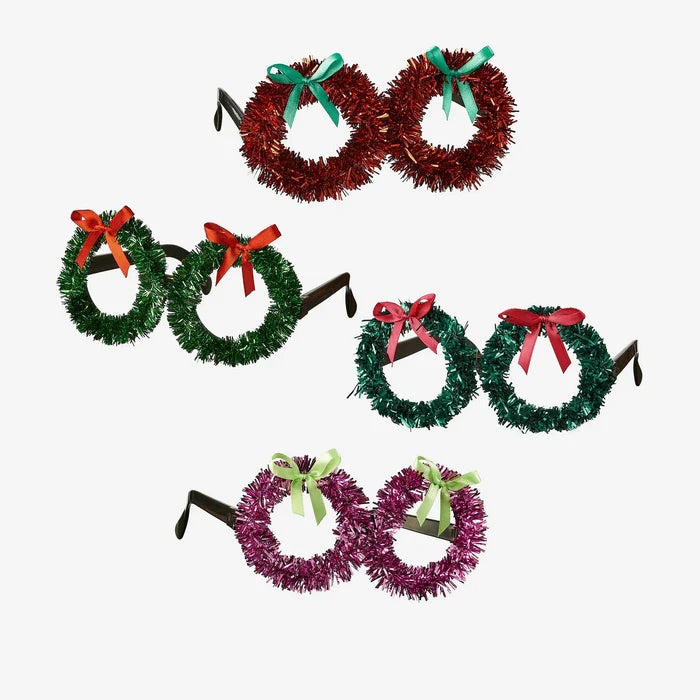Christmas Wreath Glasses (Assorted)