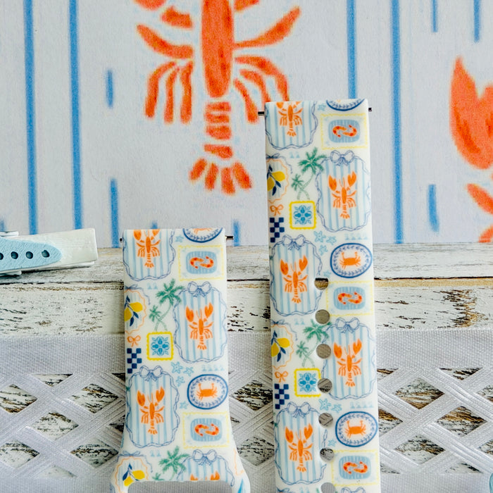 Coastal Catch Print Silicone Band For Samsung Watch