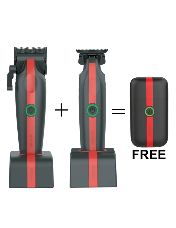 COCCO VELOCE LITE  BLACK/RED CLIPPER, TRIMMER & SHAVER COMBO (PREORDER) - Palms Fashion Inc.