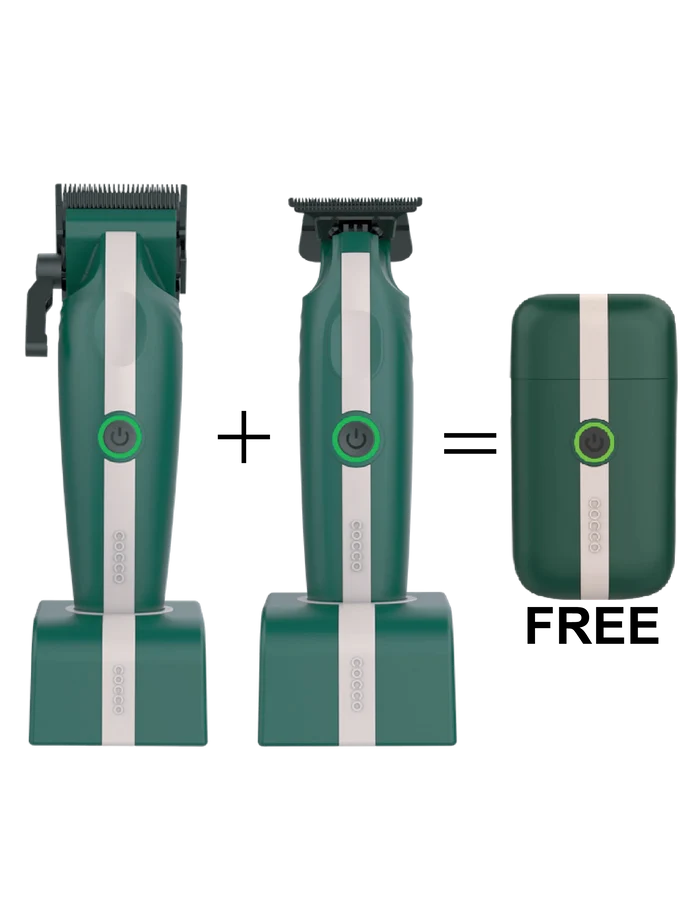 COCCO VELOCE LITE  GREEN/WHITE CLIPPER, TRIMMER & SHAVER COMBO (PREORDER) - Palms Fashion Inc.