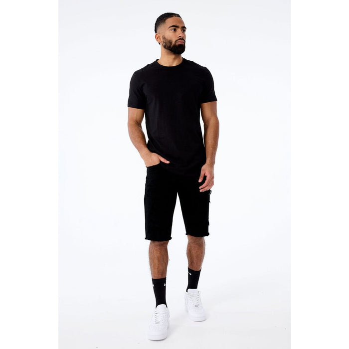 Pair of Jet Black Jordan Craig Tulsa Twill Denim Shorts, crafted with high-quality twill fabric for a comfortable and stylish fit, perfect for casual and everyday wear