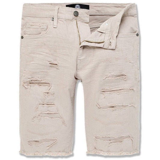 Jordan Craig Tulsa Twill Denim Shorts in Latte, a stylish and comfortable wardrobe essential for summer