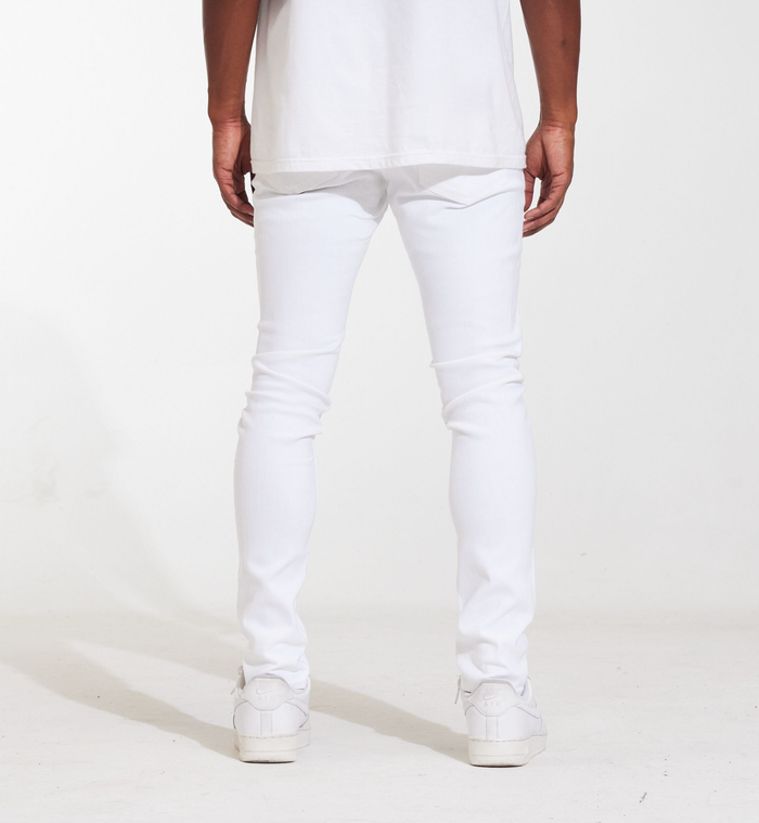 Crysp Denim Atlantic White Ripped Denim Jeans, side view