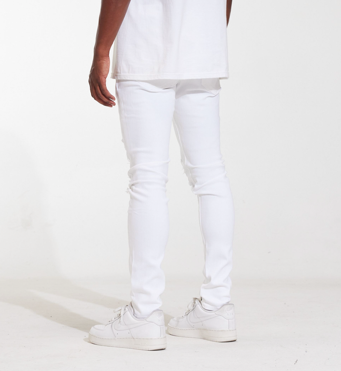 Fashionable and comfortable Crysp Denim Atlantic White Ripped Denim Jeans