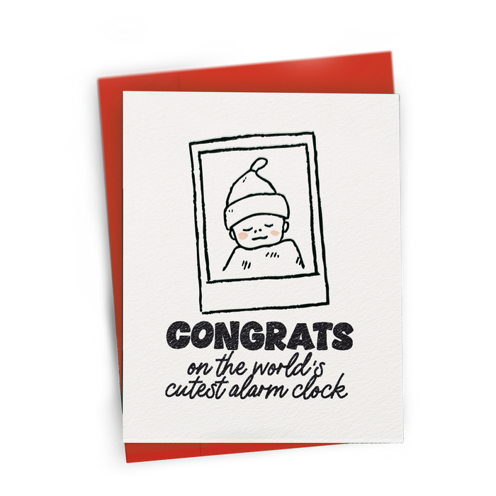 Cutest Alarm Clock New Baby Card