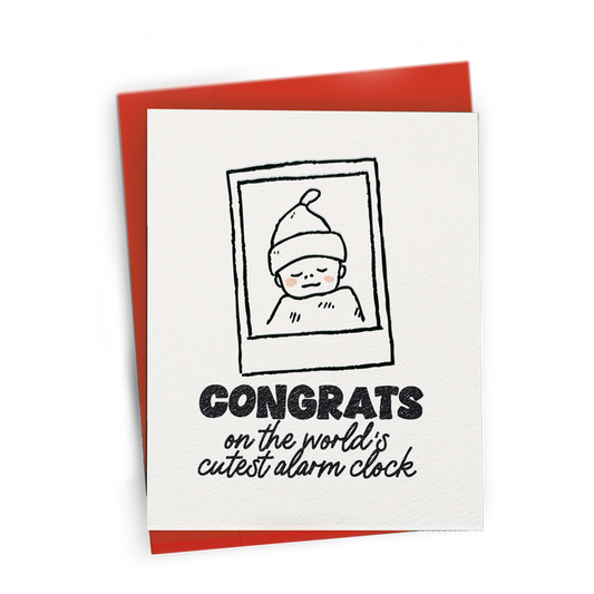 Cutest Alarm Clock New Baby Card