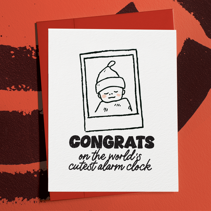 Cutest Alarm Clock New Baby Card