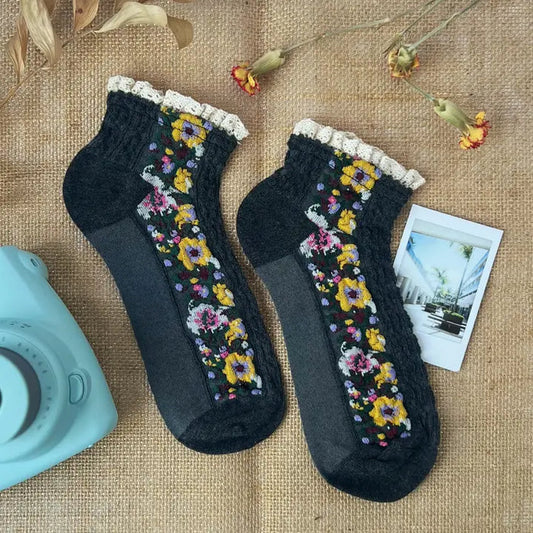Daisy Dunes Audrey Vintage Socks Gray