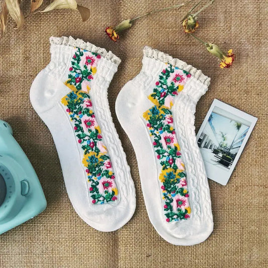 Daisy Dunes Audrey Vintage Socks White