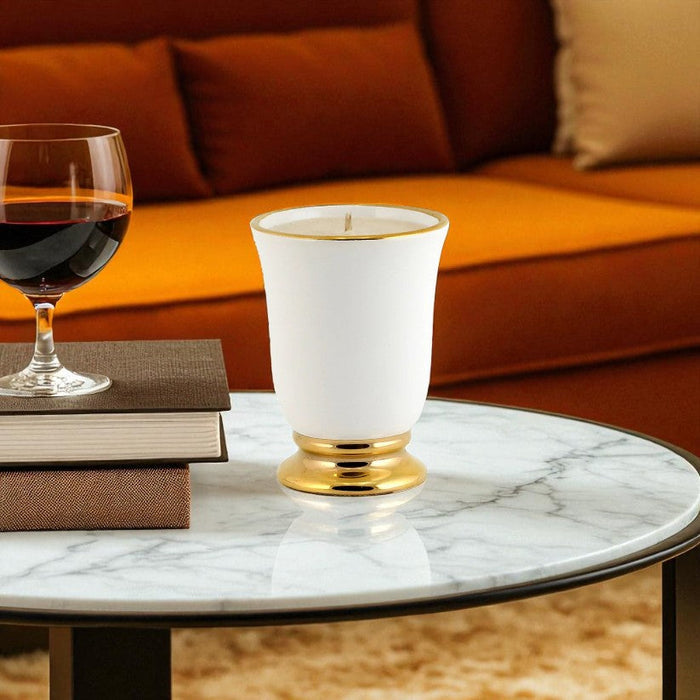 DERUTA ORO: Deluxe Precious Bell Cup Candle with Pure Gold Rim