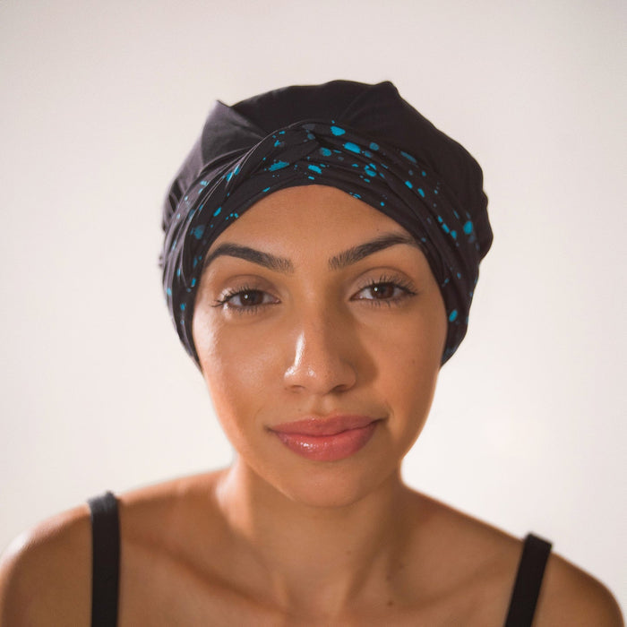 DISCONTINUED - Hair Turban in Black Splatter | D'Hair