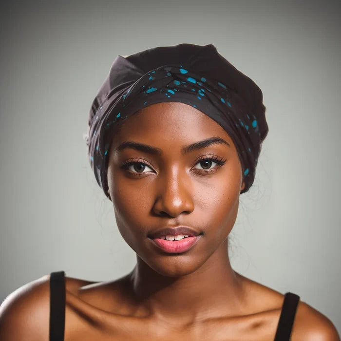 DISCONTINUED - Hair Turban in Black Splatter | D'Hair