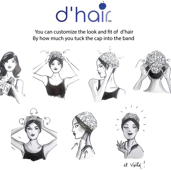 Discontinued - Hair Turban in Midnight Aqua Splatter | D'Hair