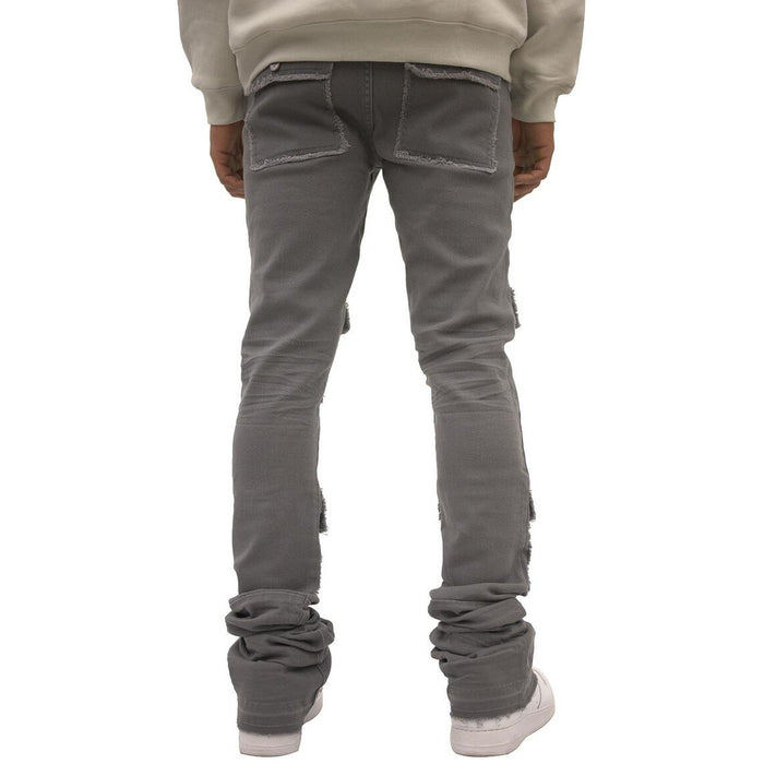 Modern and trendy stacked design of Doctrine Savant Stacked Jeans - Gray