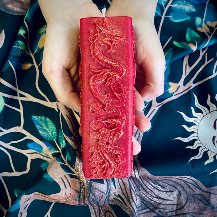 Dragon Blessing Shaped Pillar Candle