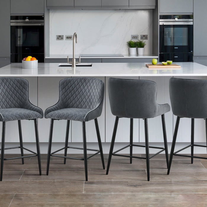 Dundas Velvet Bar Stools [65cm] [Set of 2]