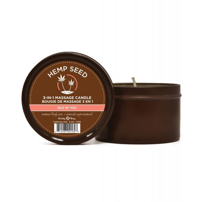 Earthly Body Hemp Candle 3 IN 1 Round Tin Isle of You 170g