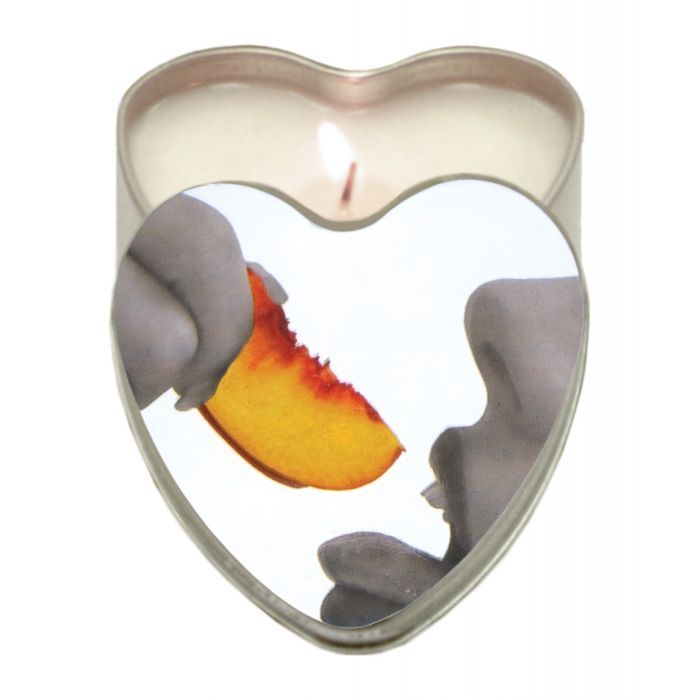 Earthly Body Hemp Edible Candle Heart Tin Peach 113g