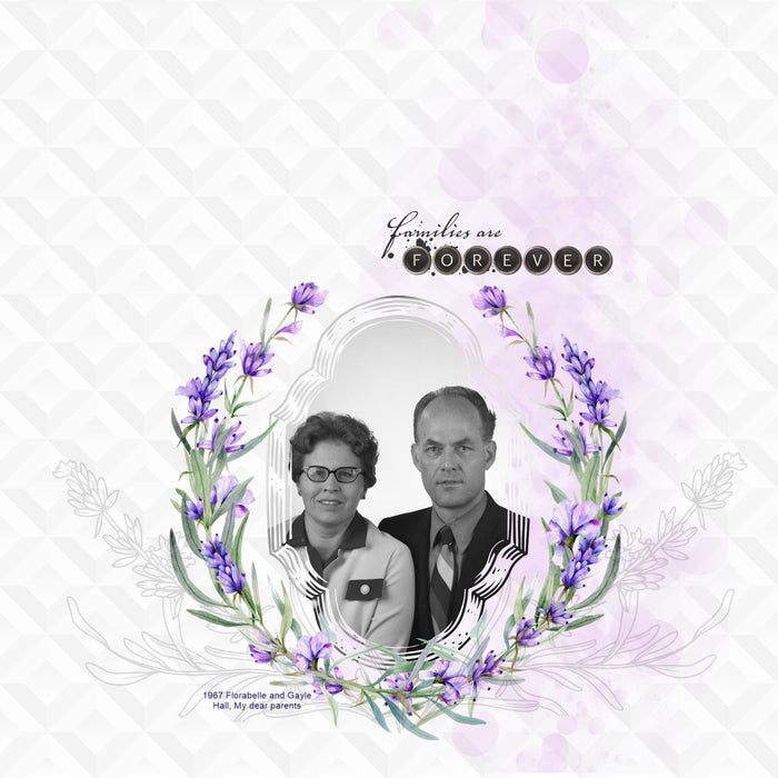 Create your own unique framed photo effects with these vintage-inspired engraved easy masks & overlays by Lucky Girl Creative digital art that will add a subtle or bold effect to your digital scrapbooking pages. Fill the masks with your favorite color, photo, or paper. Great for family history, genealogy, and wedding pages, too! In Photoshop, add the photo mask to your page, overlay with your favorite photo or digital paper, and create a clipping path for a stunning result.