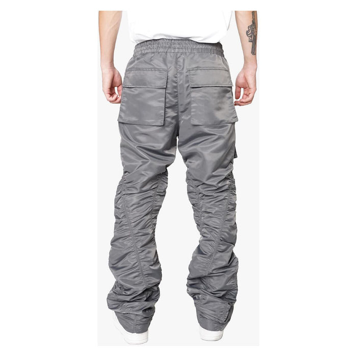 EPTM Ruched Flare Pants in Charcoal, a versatile and chic addition to your closet