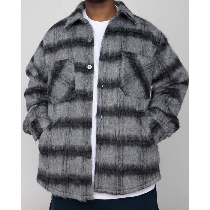 EPTM Side Slit Flannel Button Up - Charcoal button-up shirt for men