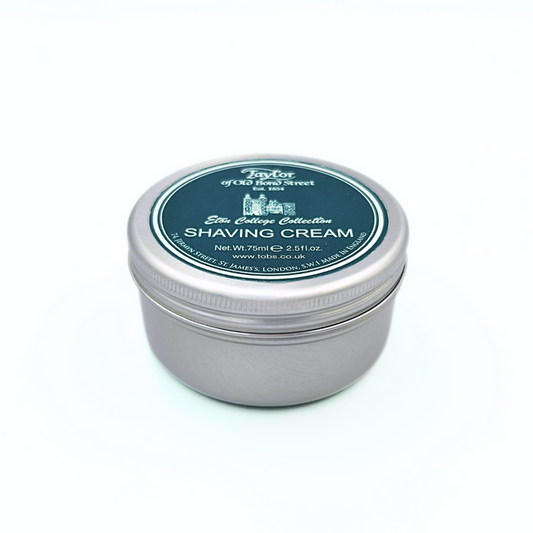 Eton College shaving cream for men in a handy travel size aluminium tin 75ml