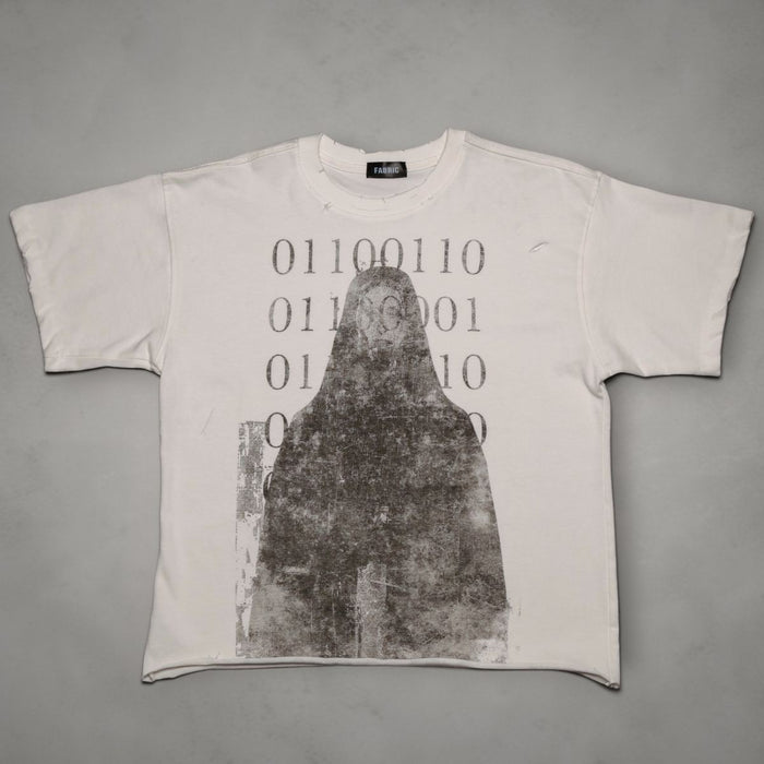 Fabric011 "Coded Girl" White Tee