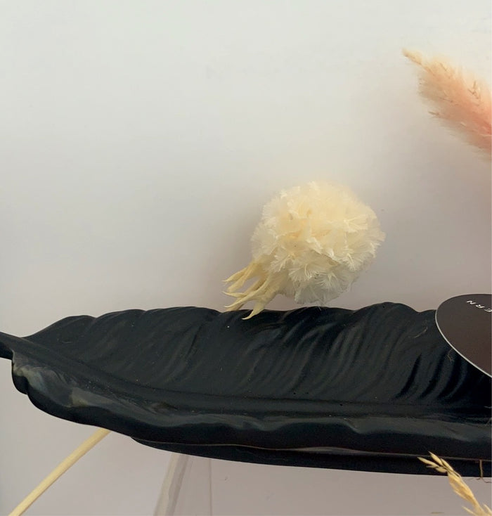 Feather Ring Dish (Black, White & Stone)