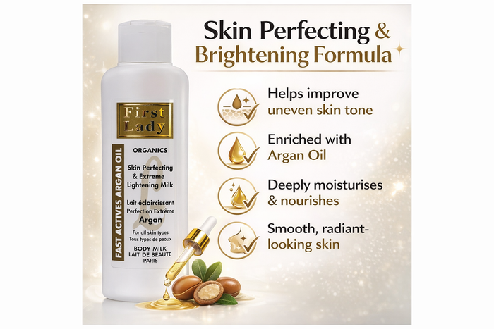 First Lady Argan Oil Body Lotion 750ml | With Argan Oil, Lactic Acid & Glycolic Acid | Daily Moisturising Body Lotion