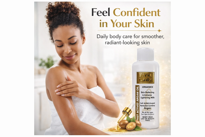 First Lady Argan Oil Body Lotion 750ml | With Argan Oil, Lactic Acid & Glycolic Acid | Daily Moisturising Body Lotion