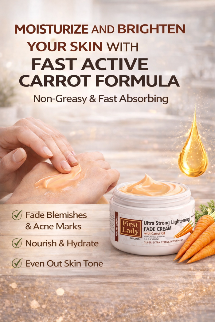 First Lady Carrot Glow Cream 200ml | With Kojic Acid, AHA & Vitamin E | Daily Face & Body Moisturising Cream