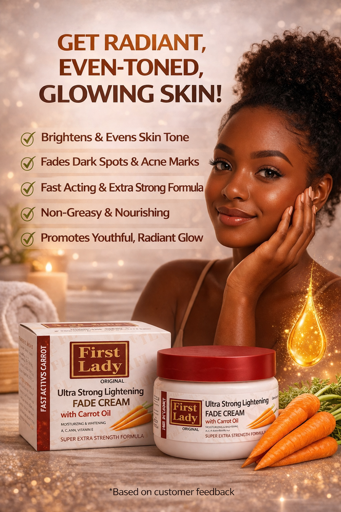 First Lady Carrot Glow Cream 200ml | With Kojic Acid, AHA & Vitamin E | Daily Face & Body Moisturising Cream