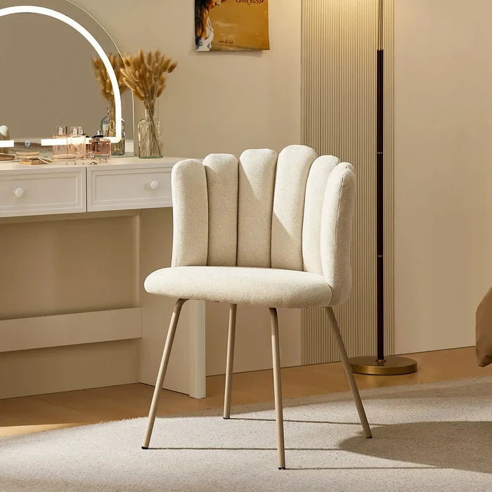 Fleur Cream Fabric Side Chair