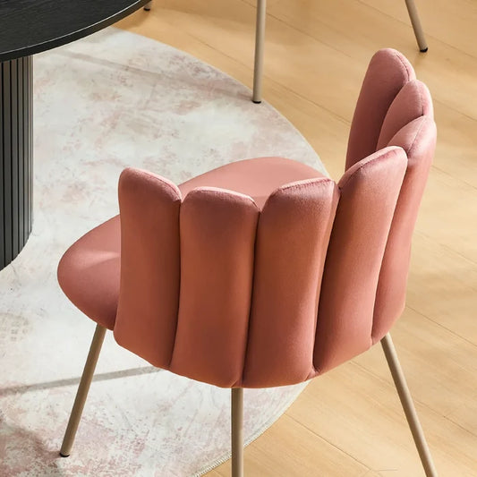 Fleur Pink Velvet Side Chair