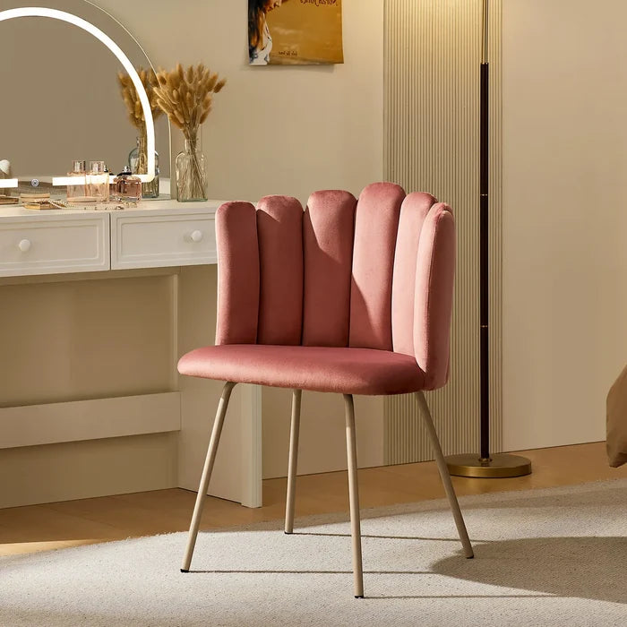 Fleur Pink Velvet Side Chair