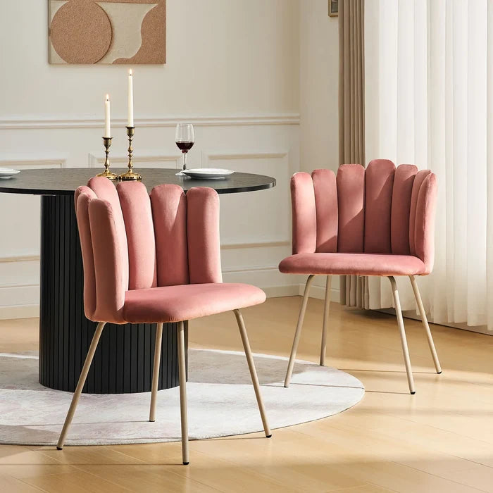 Fleur Pink Velvet Side Chair