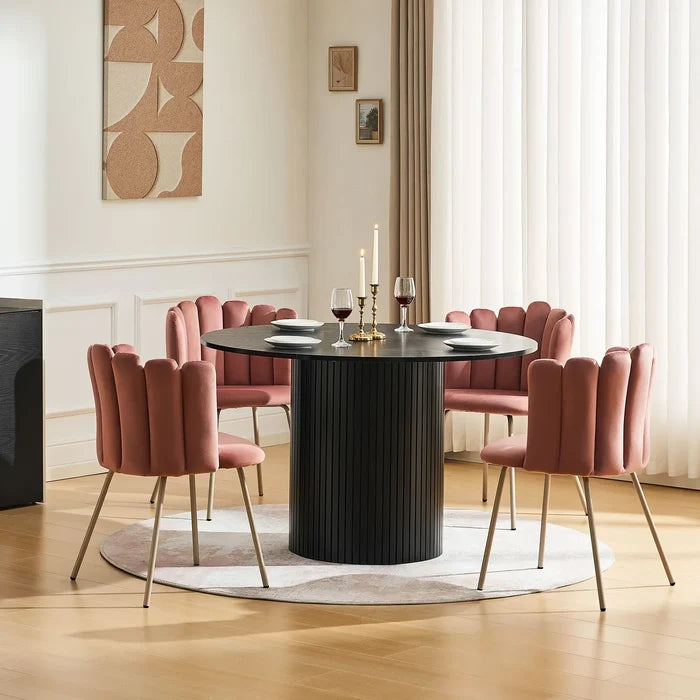 Fleur Pink Velvet Side Chair