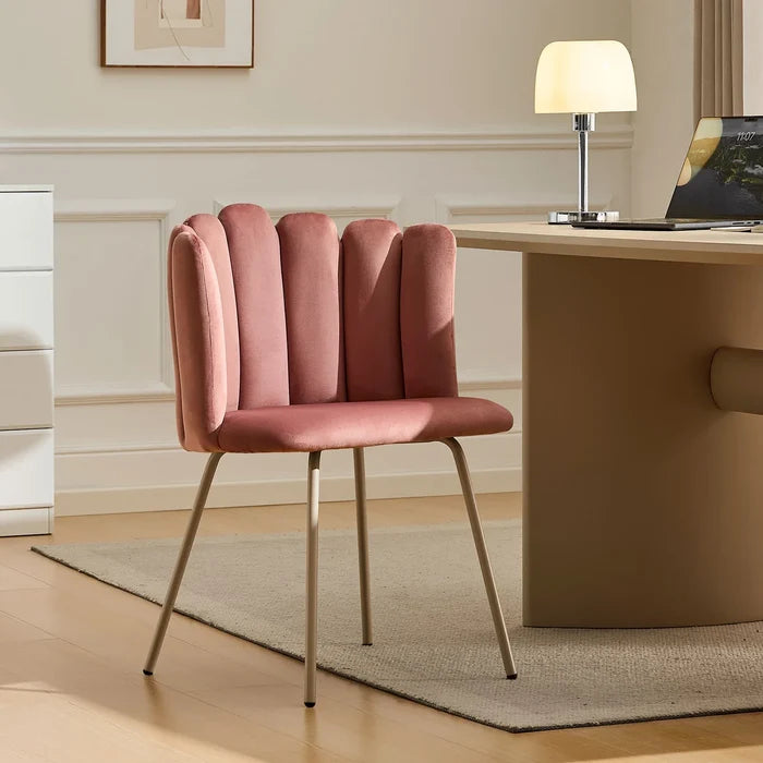 Fleur Pink Velvet Side Chair