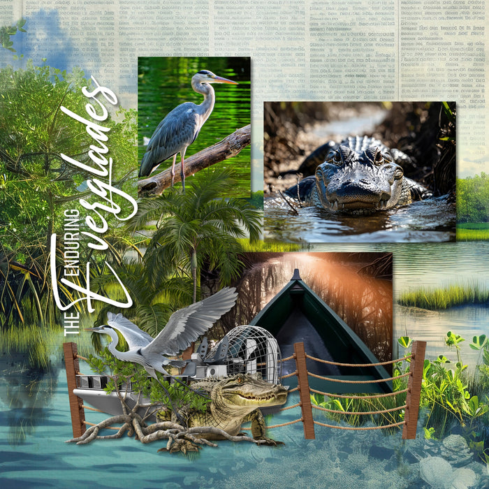 Celebrate Florida with these beautiful realistic embellishments, clusters, masked scenic overlays, engraved stamps, and acrylic blue alpha set by Lucky Girl Creative digital art for digital scrapbooking. Great for travel and vacations to Florida, the South, the Everglades, the Gulf Shores, parts of Mississippi, Louisiana, Alabama, Miami, Orlando, Tampa, Tallahassee, Jacksonville, Fort Lauderdale, Destin, Key West, and more. Embellishments include passenger airplane, sea float plane, bumper car, castle.