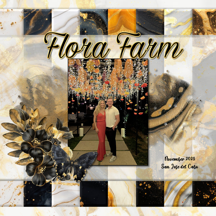 Fluid Art White & Gold Papers Digital Scrapbook Kit